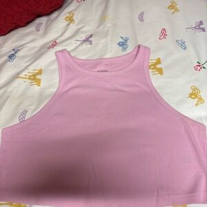 Wild Fable Pink High Neck Crop Tank